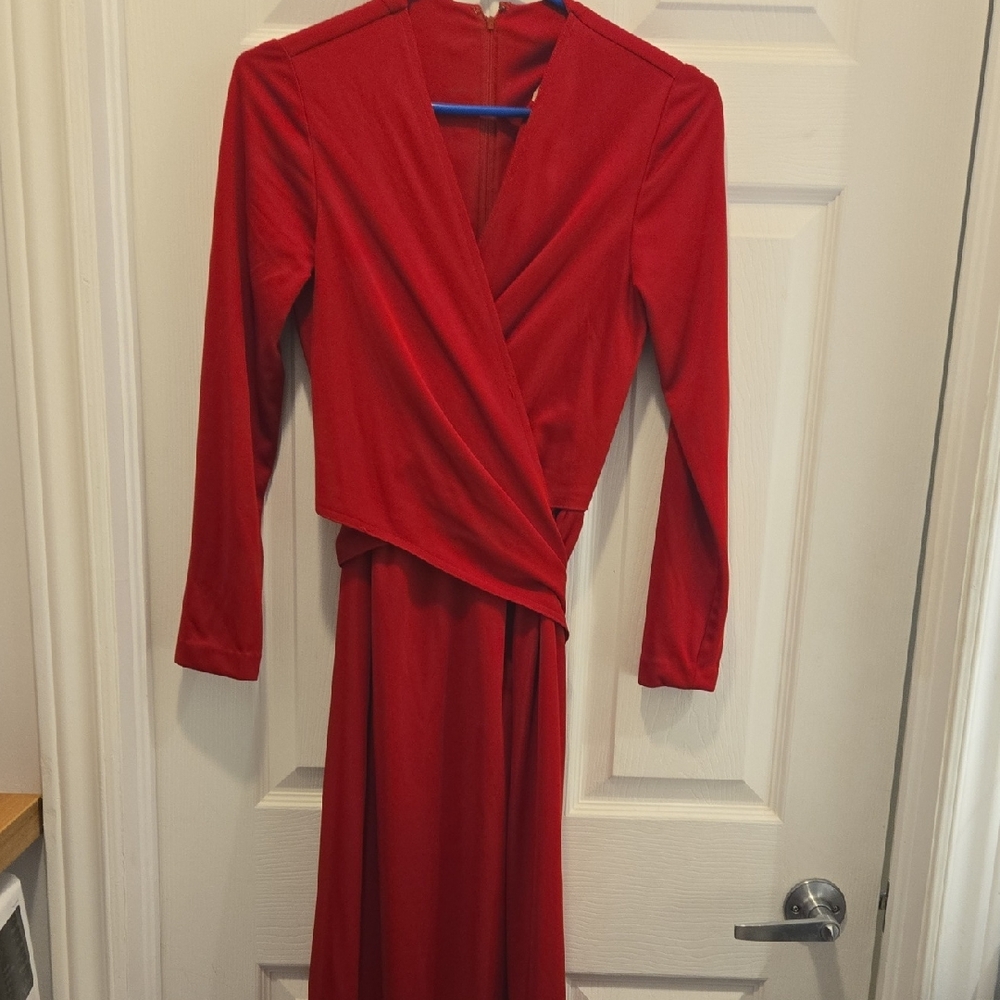 Kaplan Vibrant Red Long Sleeve Dress